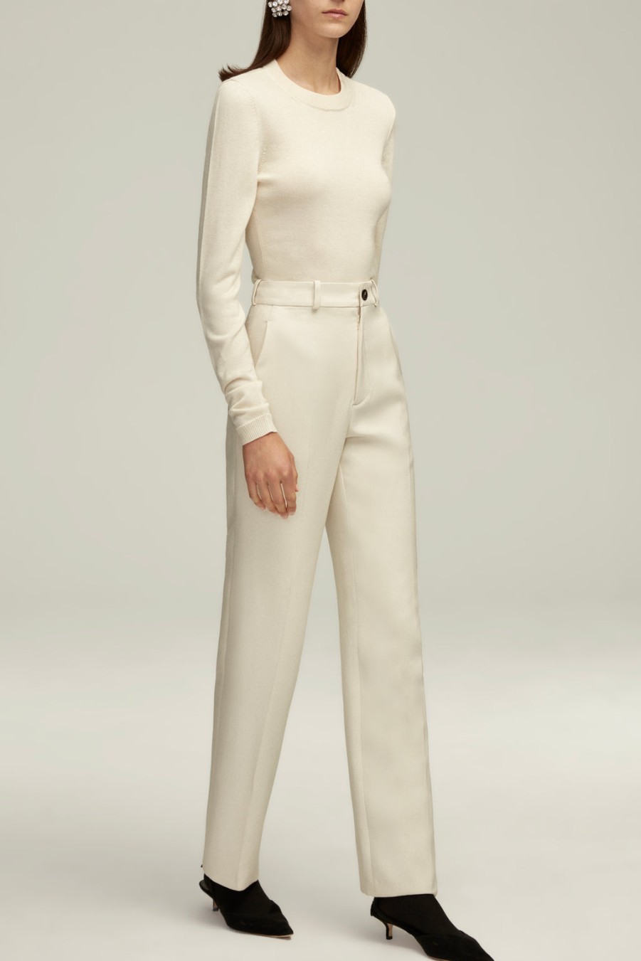 Knitwear BRANDON MAXWELL | The Eden Crewneck In Ivory