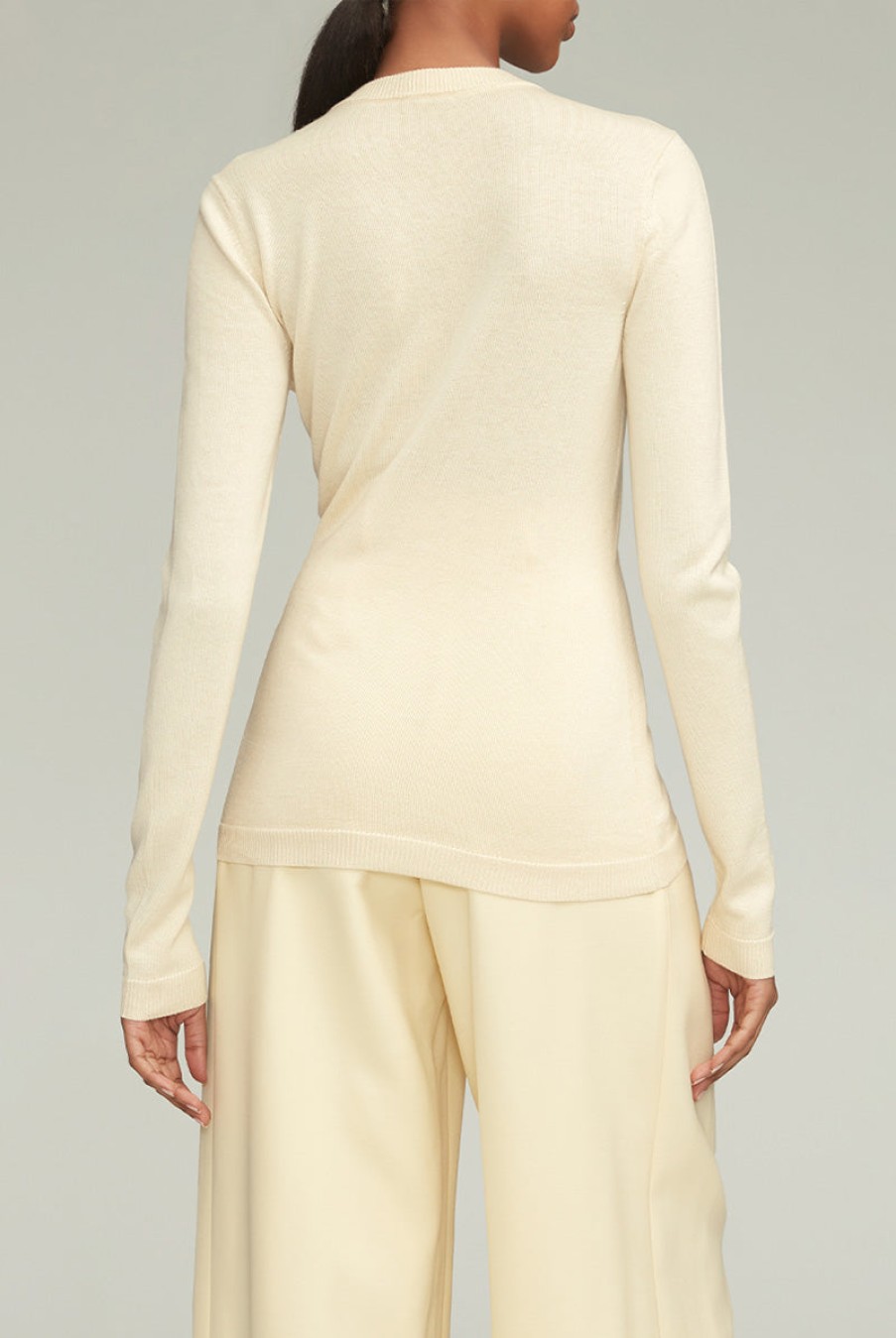 Knitwear BRANDON MAXWELL | The Eleanor Crewneck In Buttercream